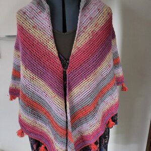 Handmade Soft Colorful Crochet BOHO  Shawl